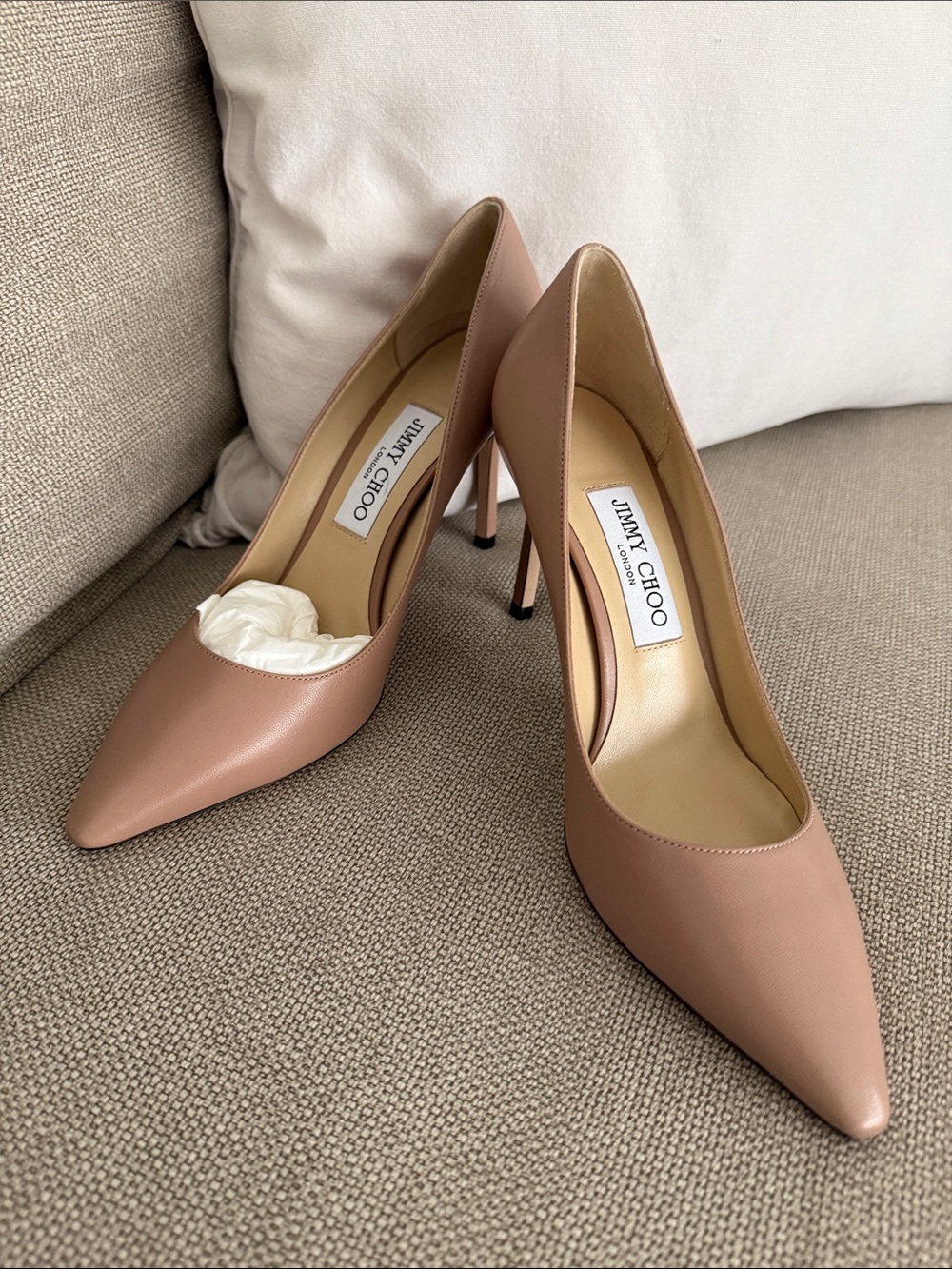 Jimmy Choo Leather Pointed-Toe Stiletto Pumps